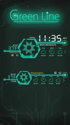 Green Line Style GO Weather EX android App screenshot 0